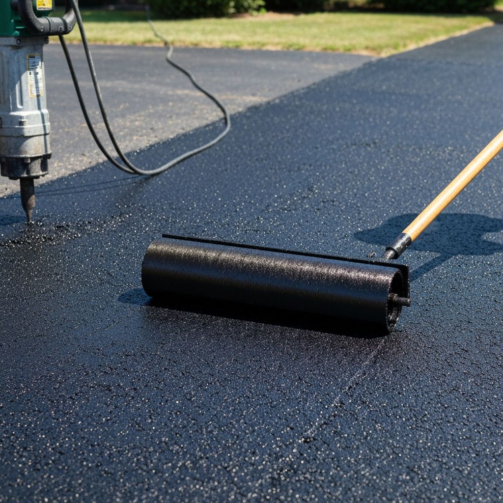 Before and after driveway sealing